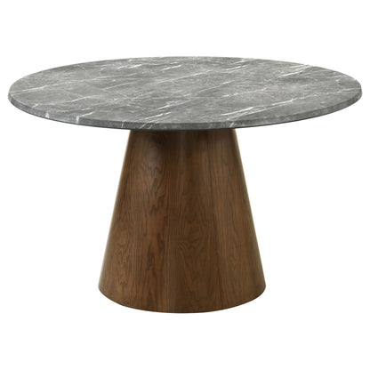 Franklin 50-inch Round SmartTop™ Dining Table Grey and Dark Brown