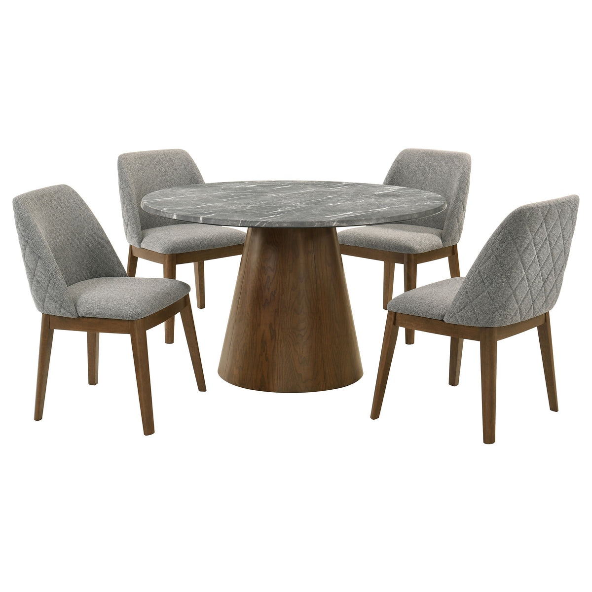 Franklin 5-piece 50-inch Round SmartTop™ Dining Set Grey and Dark Brown