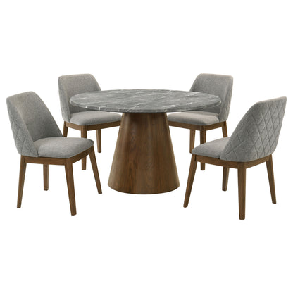 Franklin 5-piece 50-inch Round SmartTop™ Dining Set Grey and Dark Brown