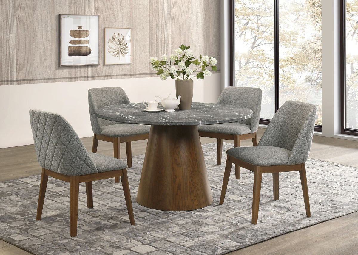 Franklin 5-piece 50-inch Round SmartTop™ Dining Set Grey and Dark Brown