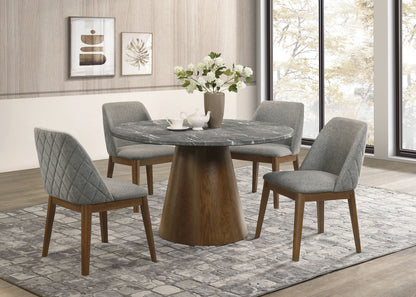 Franklin 5-piece 50-inch Round SmartTop™ Dining Set Grey and Dark Brown