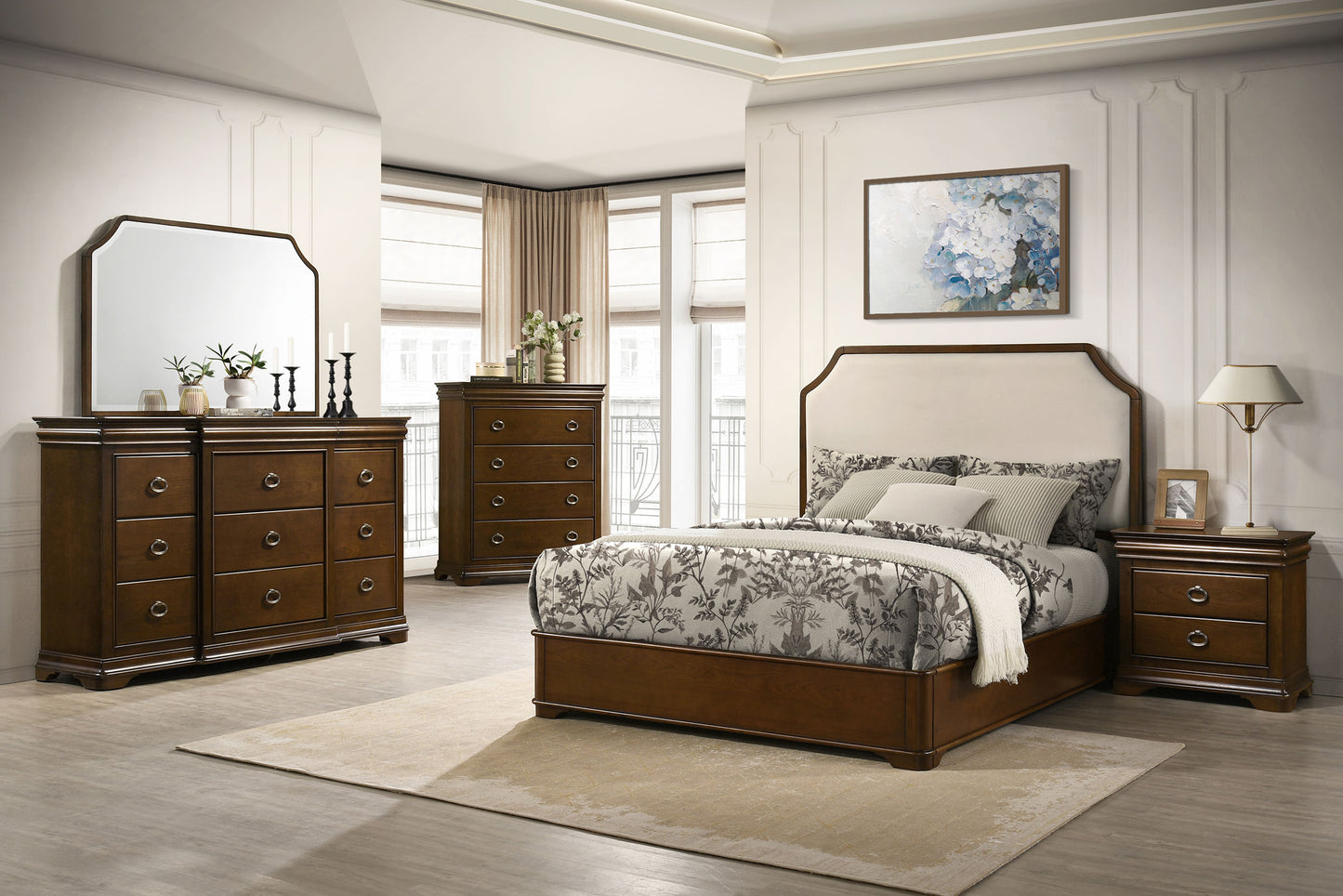 Garland 58-inch Eastern King Panel Bed Cream Brown Cherry