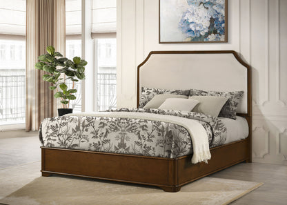 Garland 58-inch Queen Panel Bed Cream and Brown Cherry