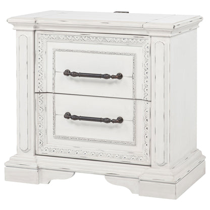McKinney 2-drawer Nightstand with Dual USB Vintage White