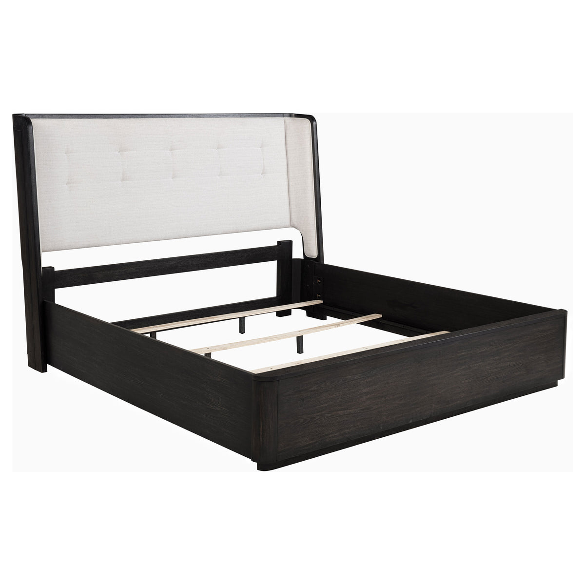 Leandro 55-inch Queen Wingback Bed Burnished Black