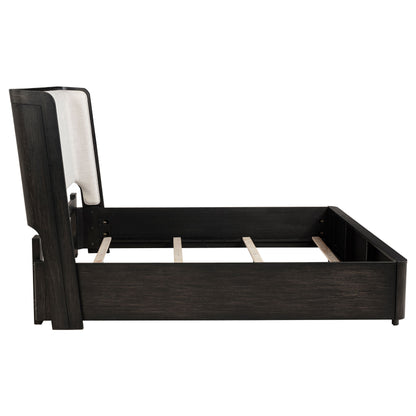 Leandro 55-inch Queen Wingback Bed Burnished Black