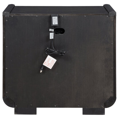 Leandro 2-drawer LED Nightstand with USB Burnished Black