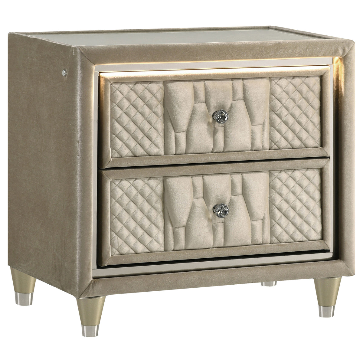 Lorient 4-piece Eastern King Bedroom Set Ivory and Camel