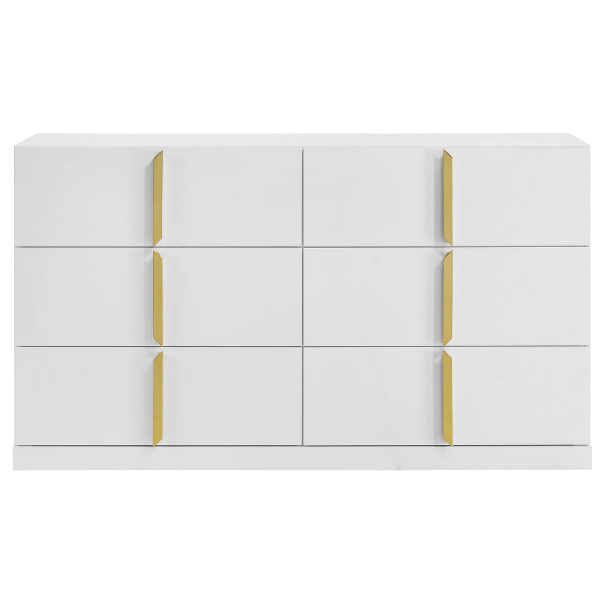 Ines 6-drawer Bedroom Dresser Cabinet White High Gloss