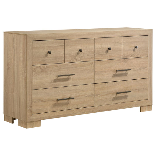 Arielle Bedroom Dresser with Mixed Hardware Light Oak
