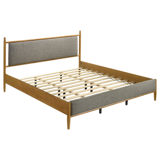Mason 46-inch Eastern King Panel Platform Bed Light Brown