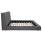 Dreux Upholstered California King Panel Platform Bed Grey
