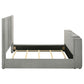Tara 61-inch Upholstered Queen Panel TV Bed Grey