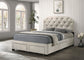 Marianna 4-drawer Upholstered Eastern King Storage Bed Cream