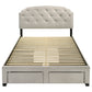 Marianna 4-drawer Upholstered Eastern King Storage Bed Cream
