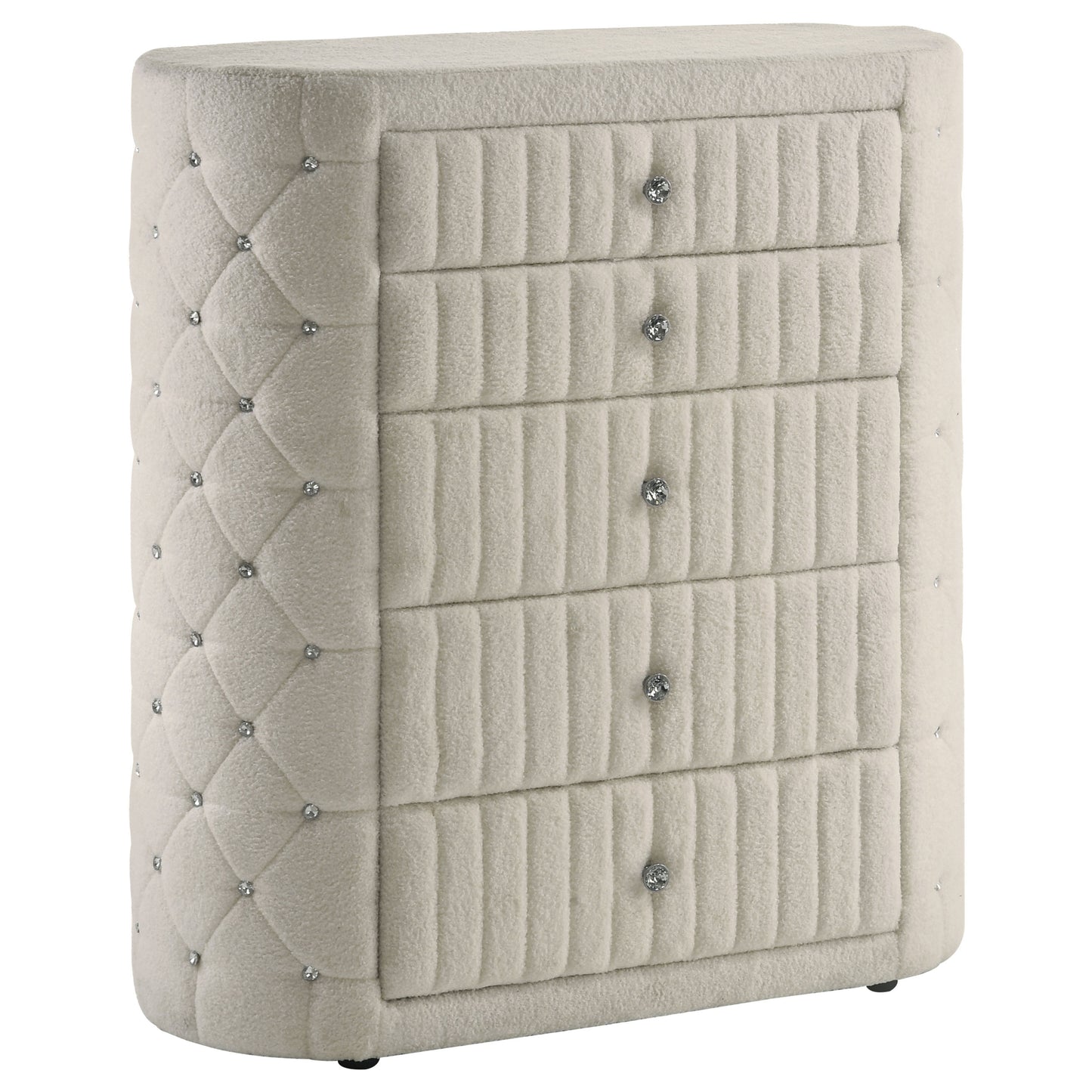 Sonya 5-piece Upholstered Eastern King Bedroom Set Ivory