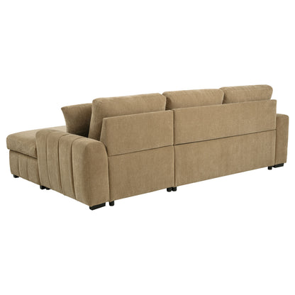 Pastrana Upholstered Sleeper Sectional Sofa RAF Chaise Camel