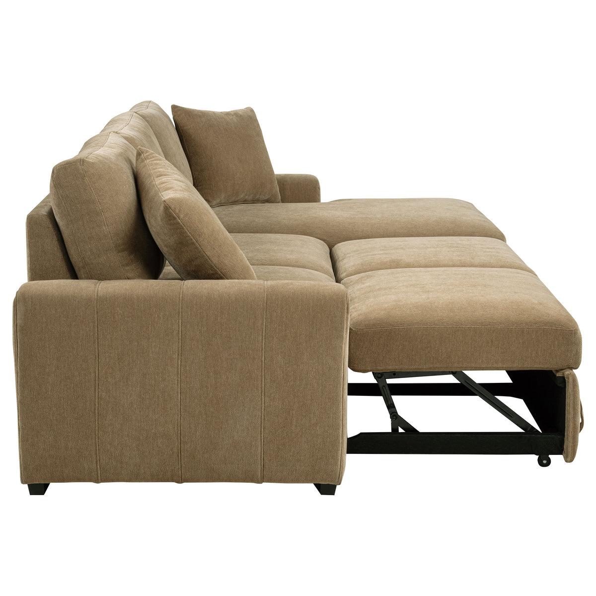 Pastrana Upholstered Sleeper Sectional Sofa RAF Chaise Camel