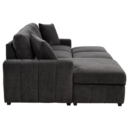 Pastrana Upholstered Sleeper Sectional Sofa LAF Chaise Grey