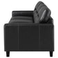 Scotland Faux Leather Upholstered Track Arm Sofa Black