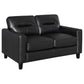 Scotland 2-piece Faux Leather Upholstered Sofa Set Black