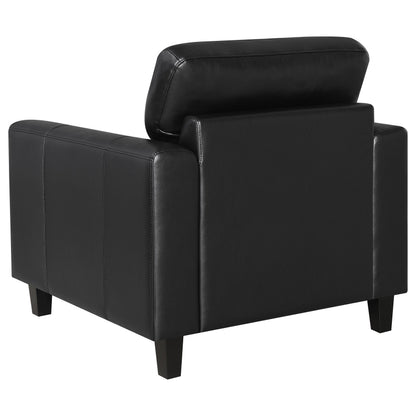 Scotland Faux Leather Upholstered Track Arm Chair Black