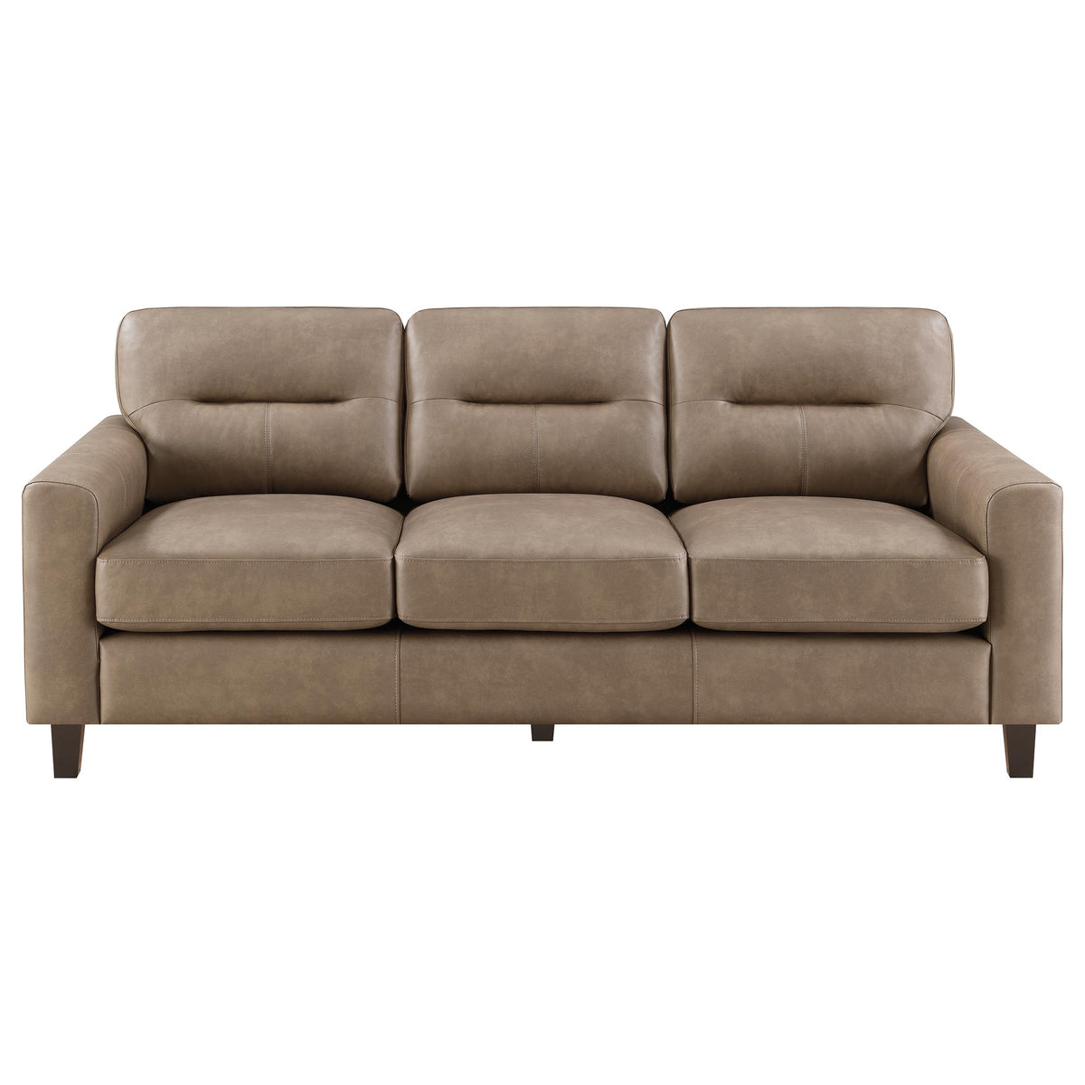 Scotland 2-piece Faux Leather Upholstered Sofa Set Brown