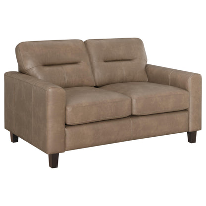 Scotland 2-piece Faux Leather Upholstered Sofa Set Brown
