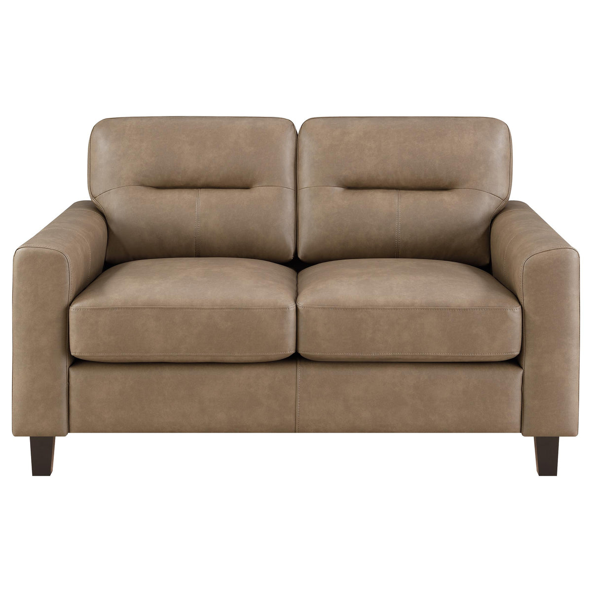 Scotland 2-piece Faux Leather Upholstered Sofa Set Brown