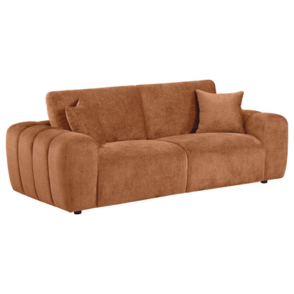 Burnett 4-piece Chenille Upholstered Sofa Set Burnt Orange