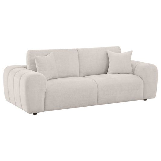 Burnett Chenille Upholstered Wide Arm Sofa Ivory