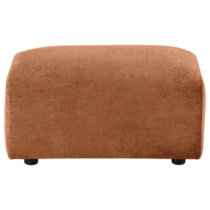 Burnett Chenille Upholstered Ottoman Burnt Orange