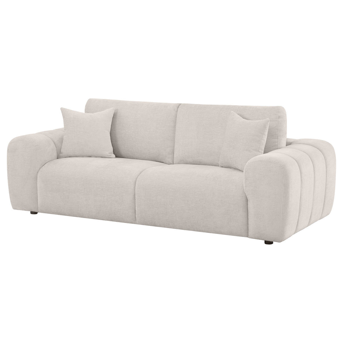 Burnett Chenille Upholstered Wide Arm Sofa Ivory