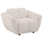 Destino Chenille Upholstered Splayed Arm Accent Chair Greige