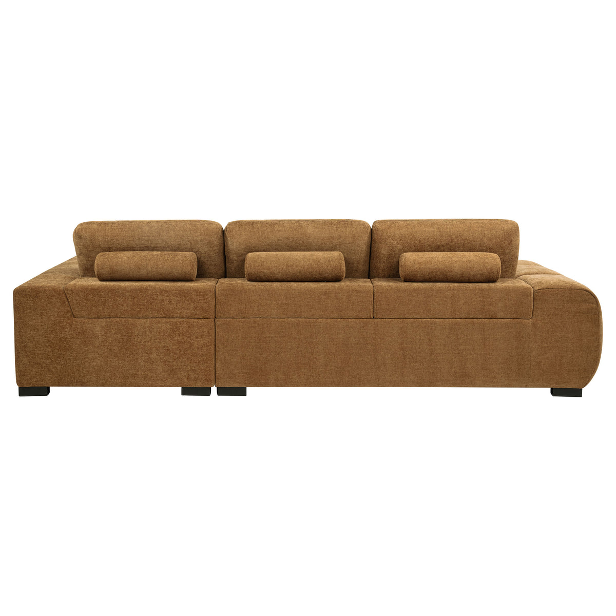 Octavia Tufted 2-Piece Sectional Chaise Sofa Amber