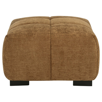 Octavia Tufted Upholstered Rectangular Ottoman Amber