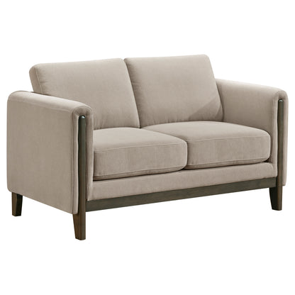 Islington 2-piece Upholstered Panel Arm Sofa Set Taupe