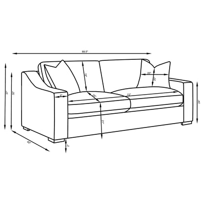 Ashlyn 3-piece Upholstered Sloped Arm Sofa Set Sand