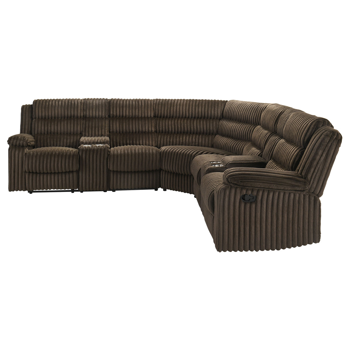 Atkinson Upholstered Reclining Sectional Sofa Chocolate