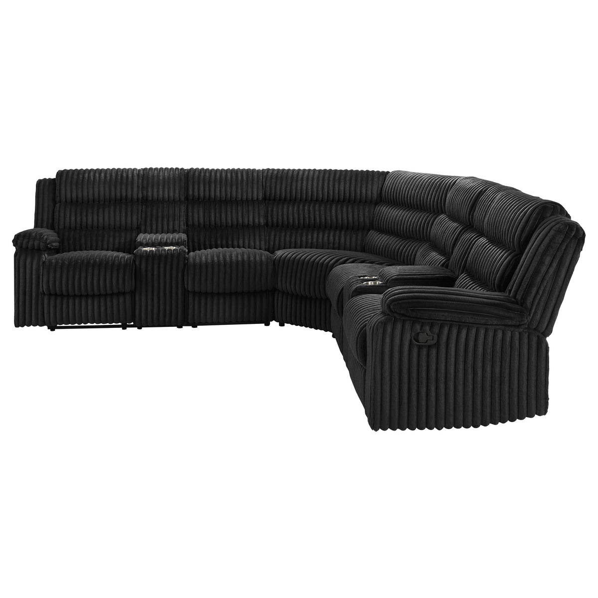 Atkinson Upholstered Reclining Sectional Sofa Black