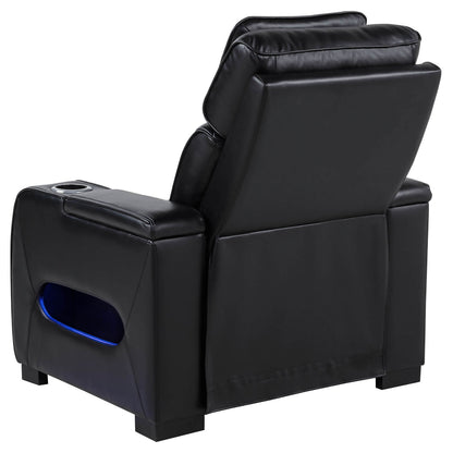 Zuma Dual Power Recliner with Cupholder Storage and LED Lighting Black