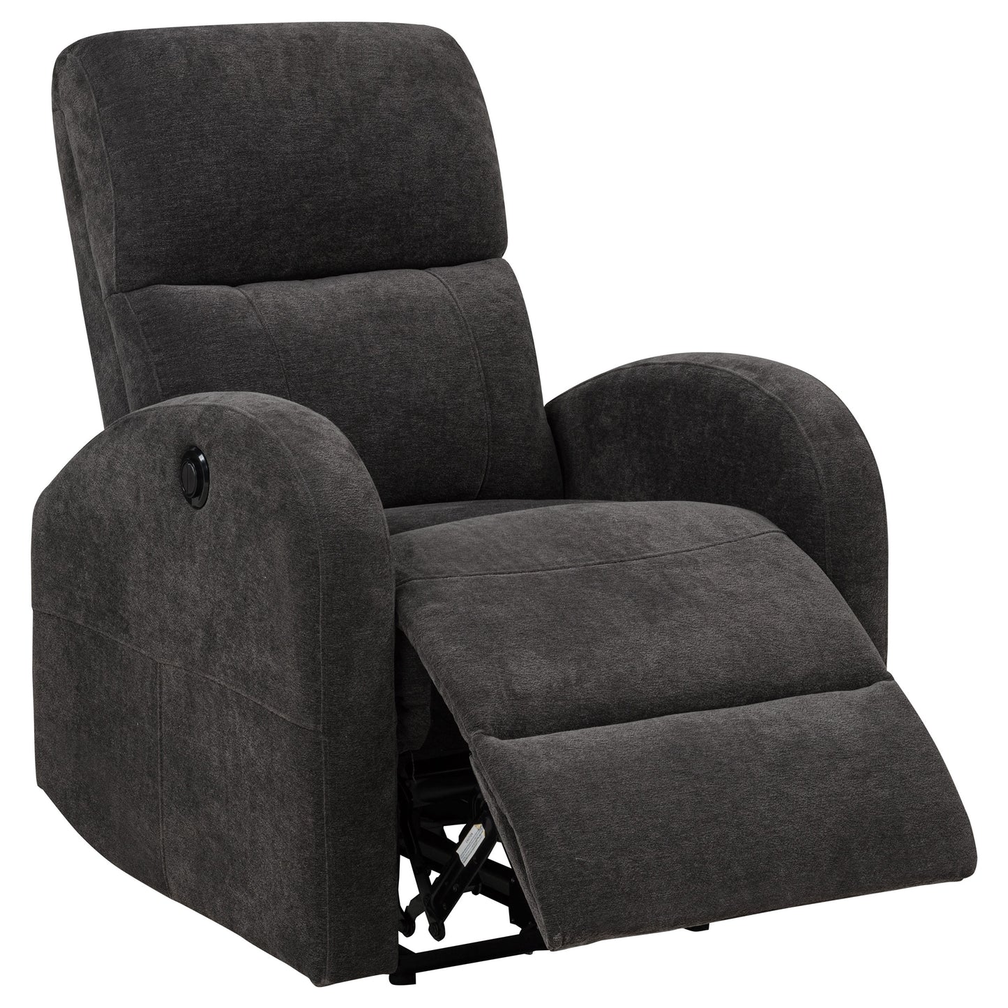 Grant Fabric Upholstered Power Recliner Chair Charcoal Grey
