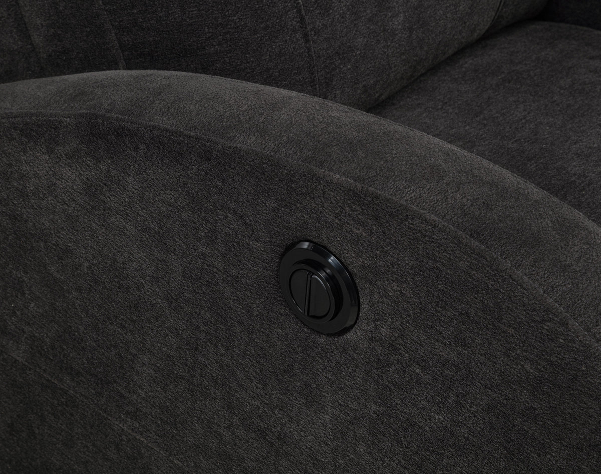 Grant Fabric Upholstered Power Recliner Chair Charcoal Grey