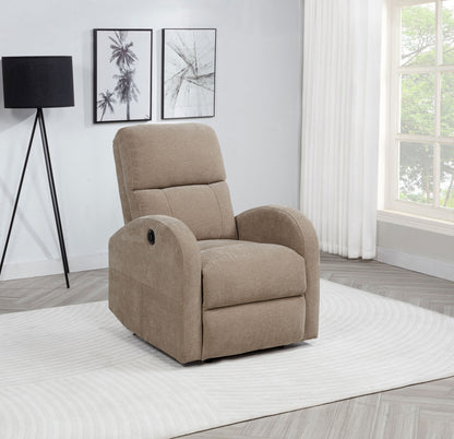 Grant Fabric Upholstered Power Recliner Chair Camel