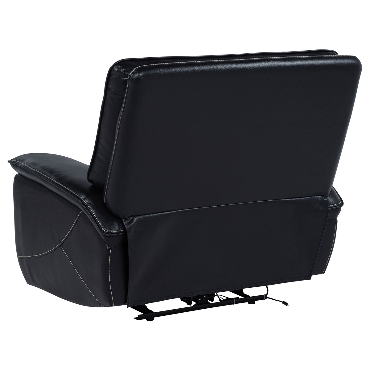 Hewitt Leather Upholstered Dual Power Recliner Chair Black