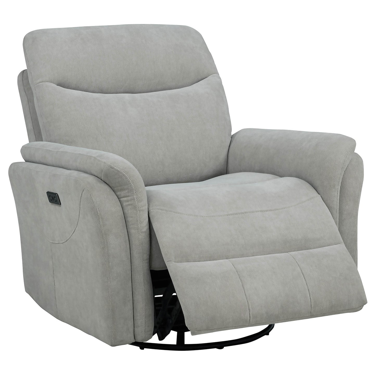 Adler Upholstered Power Swivel Glider Recliner Ivory