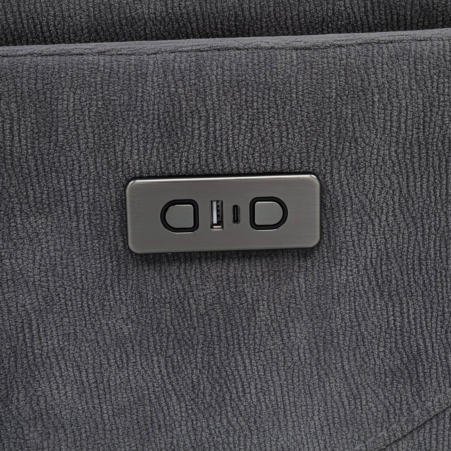 Adler Upholstered Power Swivel Glider Recliner Charcoal Grey