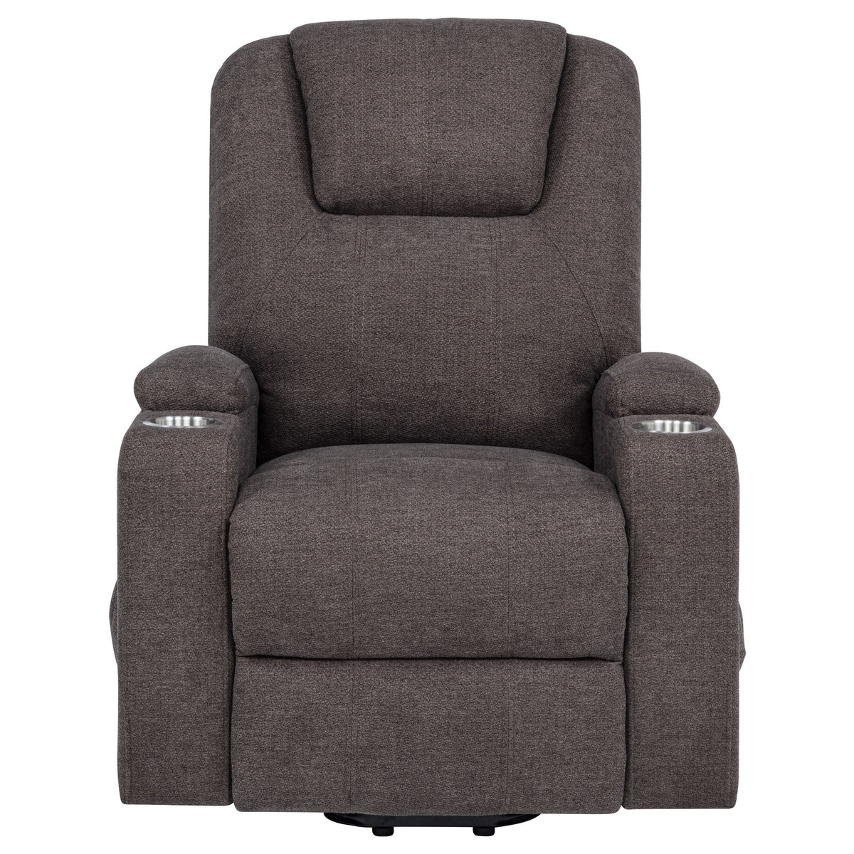 Louie Chenille Upholstered Power Lift Massage Chair Brown