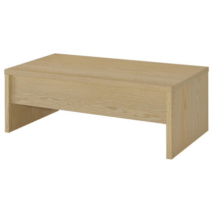 Canoga 2-piece Lift Top Cocktail Coffee Table Set Light Oak