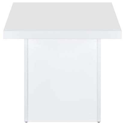 Devar 2-piece Square Coffee End Table Set White High Gloss